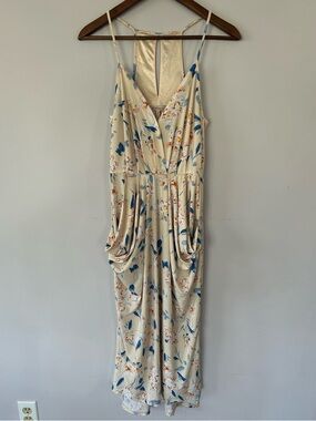 bcbgeneration drape pocket midi dress BCBGeneration Womens Floral Print Drapey Midi Dress Black S